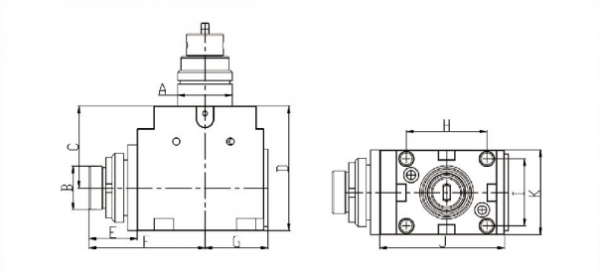 BMT55-90-100-ER25 Радиальный приводной блок ВМТ 90°